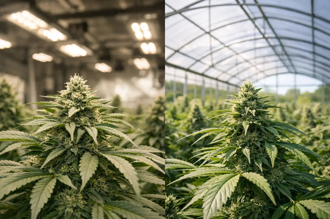 Fleurs CBD indoor vs greenhouse