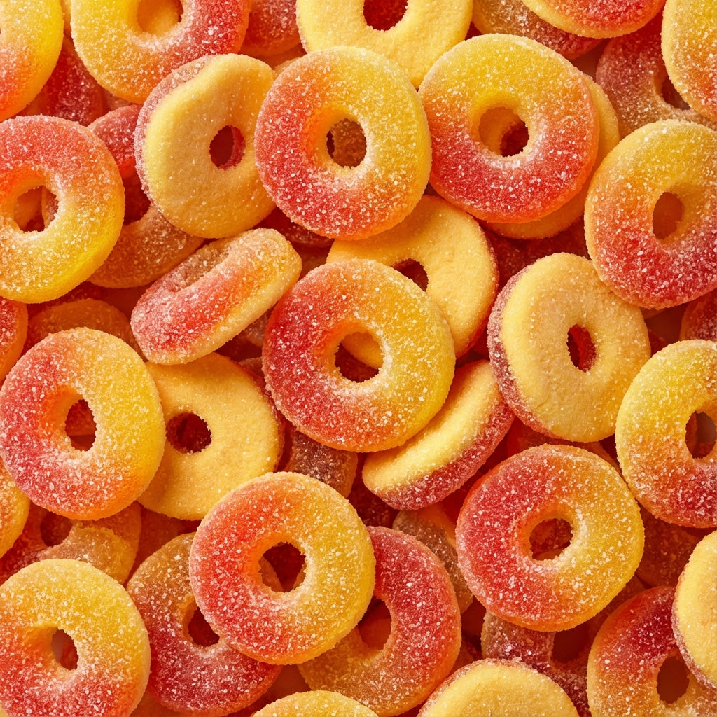 GUMMIES 10MG THC - PEACH VELVET RINGS - Stormrock
